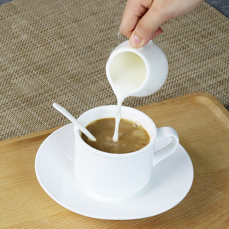 Fehér mini tejkancsó kerámia kávézó Barista Latte Art eszpresszó kávéfőző kávéfőző délutáni tea tejhabos kancsó bögrék