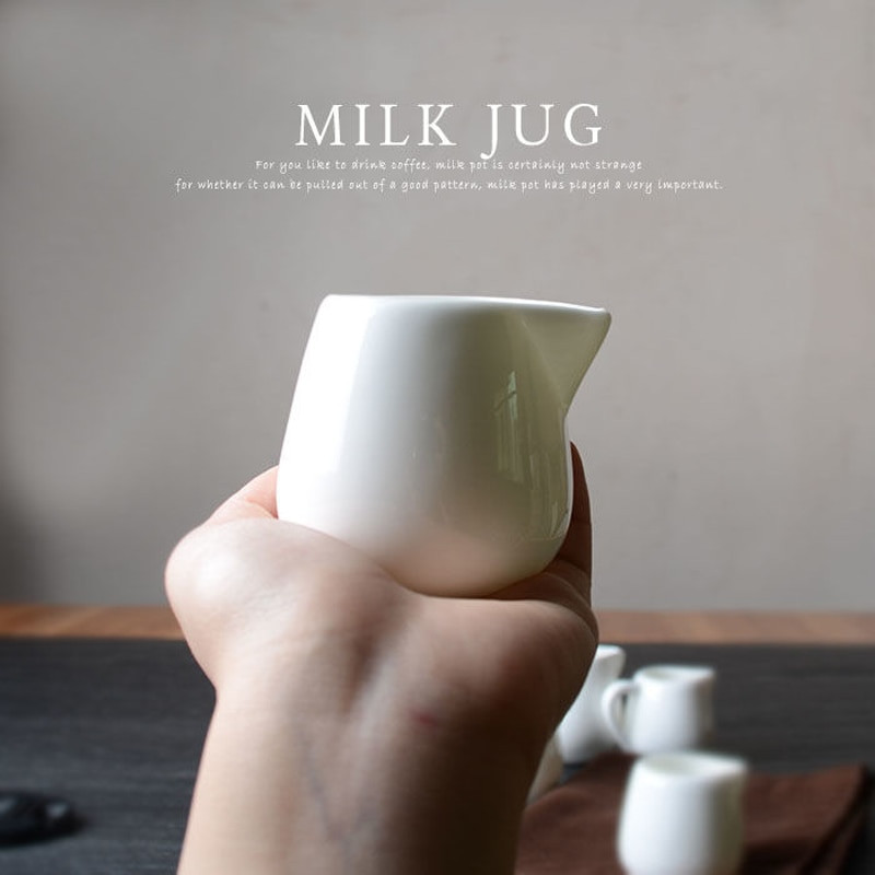 Fehér mini tejkancsó kerámia kávézó Barista Latte Art eszpresszó kávéfőző kávéfőző délutáni tea tejhabos kancsó bögrék