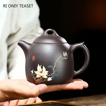 360ml classic Yixing Purple Clay Teapots Raw Ore Μαύρη λάσπη ορχιδέα Τσαγιού Κινεζικό φίλτρο Zisha Kettle Αξεσουάρ οικιακού σετ τσαγιού