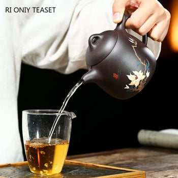 360ml classic Yixing Purple Clay Teapots Raw Ore Μαύρη λάσπη ορχιδέα Τσαγιού Κινεζικό φίλτρο Zisha Kettle Αξεσουάρ οικιακού σετ τσαγιού