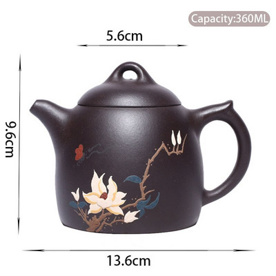 360 ml klasični Yixing ljubičasti glineni čajnici Sirova ruda Crno blato orhideje Lonac za čaj Kineski filter Zisha kuhalo za vodu Kućni set za čaj Dodaci