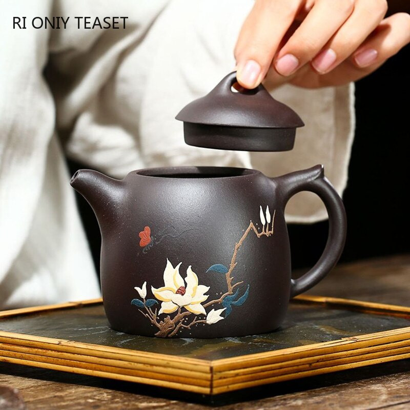 360 ml klasični Yixing ljubičasti glineni čajnici Sirova ruda Crno blato orhideje Lonac za čaj Kineski filter Zisha kuhalo za vodu Kućni set za čaj Dodaci