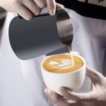 350ml από ανοξείδωτο ατσάλι Στάμνα καφέ Milk Fothing Cup Κανάτα γάλακτος Μαύρο πολύχρωμο φλιτζάνι για αξεσουάρ καφέ κουζίνας Latte Art