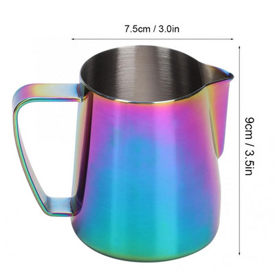 350 ml-es rozsdamentes acél kávékancsó tejhabosító csésze tejeskancsó fekete színes csésze Latte Art konyhai kávétartozékokhoz