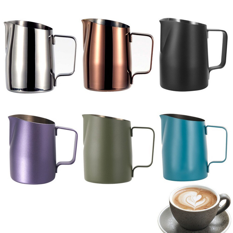 450/600 ml-es rozsdamentes acél kávékancsó tejhabosító csésze krémkészítő Barista kézműves eszpresszó Latte Art tejhabos kancsó eszközök
