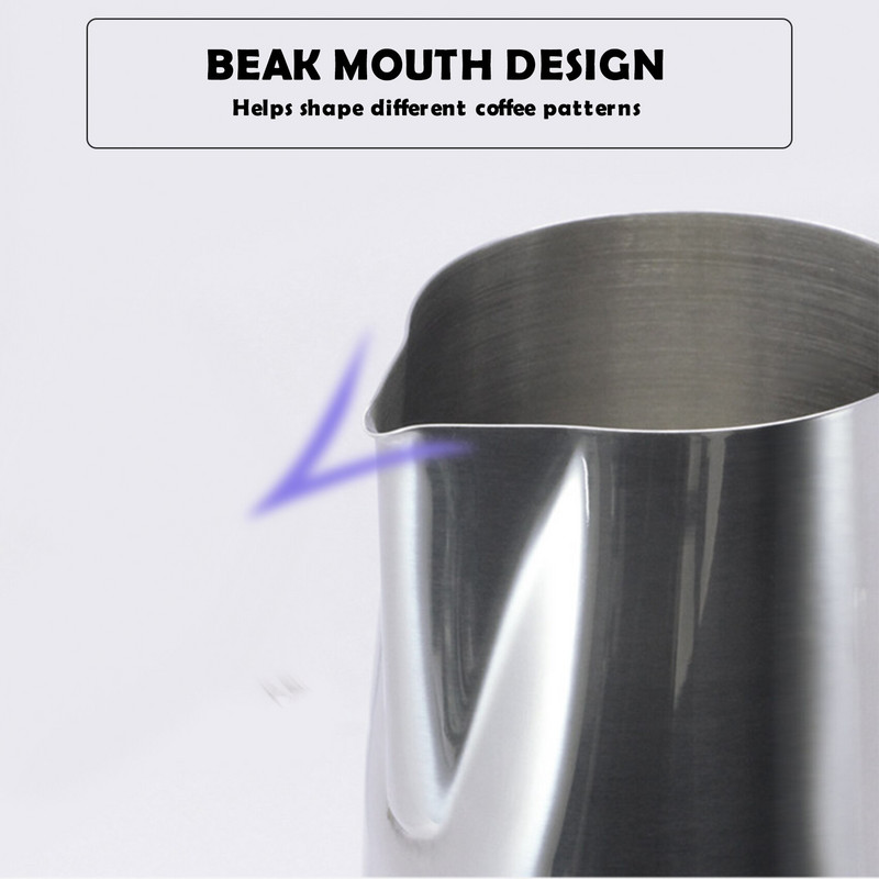 350/600 ml pieno ąsočiai su termometru, nerūdijančio plieno pieno ąsočiai Craft pieno putojimo ąsotis Kavos Latte putojantis ąsočio ąsočio puodelis