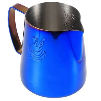 400/600 ML Елегантна кана за кафе от неръждаема стомана Цветна чаша за разпенване на мляко, машина за сметана Barista Craft Espresso Latte Art Jug