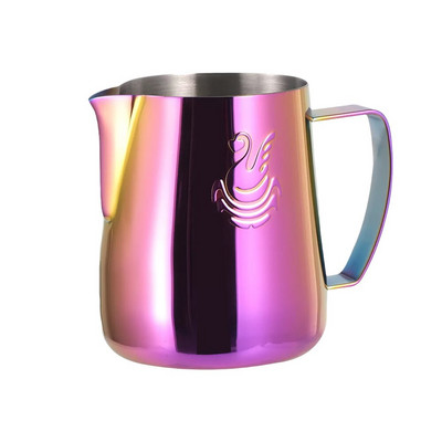 400/600ml Elegáns rozsdamentes acél kávékancsó színes tejhabosító csésze krémkészítő Barista kézműves eszpresszó tejeskávé kancsó