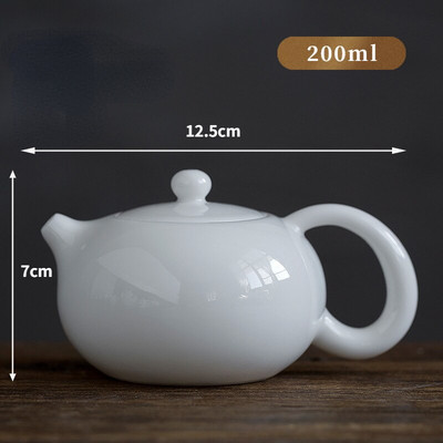 Ceainice din porțelan Boutique Jade Ceainic Xishi Mic din Porțelan Alb Ceainic Filtru Teaset Accesorii pentru decorarea casei