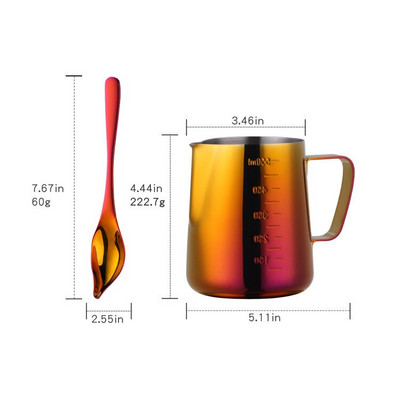 Rozsdamentes acél tejkannák Kávéskancsó Tejhabos Kancsó Húzó Virágcsésze Arany Tej Kézműves Kávé Latte Art Kancsó kancsó bögre csésze