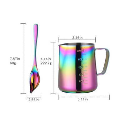 Rozsdamentes acél tejkannák Kávéskancsó Tejhabos Kancsó Húzó Virágcsésze Arany Tej Kézműves Kávé Latte Art Kancsó kancsó bögre csésze