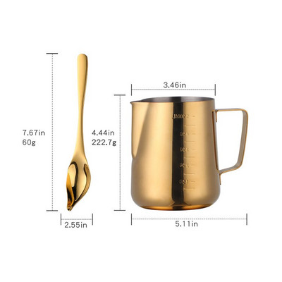 Rozsdamentes acél tejkannák Kávéskancsó Tejhabos Kancsó Húzó Virágcsésze Arany Tej Kézműves Kávé Latte Art Kancsó kancsó bögre csésze