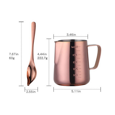 Rozsdamentes acél tejkannák Kávéskancsó Tejhabos Kancsó Húzó Virágcsésze Arany Tej Kézműves Kávé Latte Art Kancsó kancsó bögre csésze