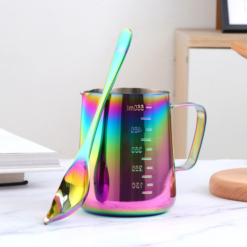 Rozsdamentes acél tejkannák Kávéskancsó Tejhabos Kancsó Húzó Virágcsésze Arany Tej Kézműves Kávé Latte Art Kancsó kancsó bögre csésze