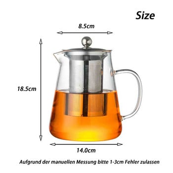 Γυάλινη τσαγιέρα 1300ml με φίλτρο έγχυσης Oolong Tea Pot Flower Διάφανο σετ τσαγιού για τσαγιέρα γραφείου