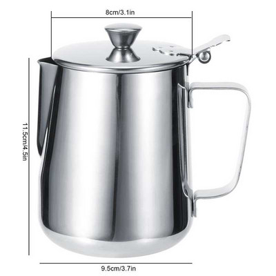 600 ml 1000 ml rozsdamentes acél sűrítő tejhabosító csésze Kancsó Latte Art kézműves cappuccino csésze fedéllel Kávéeszköz Kávékészlet