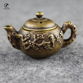 TeaPet dekoráció mini kis szilvavirág teáskanna sárgaréz bronz edények füstölő íróasztal dekoráció lakberendezési dísz pálma ajándék
