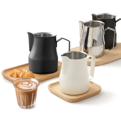 350/500 ml-es rozsdamentes acél tejhabosító csésze Espresso Pull Flower csésze belső mérleg mérőbögrével