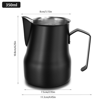 350/500 ml-es rozsdamentes acél tejhabosító csésze Espresso Pull Flower csésze belső mérleg mérőbögrével