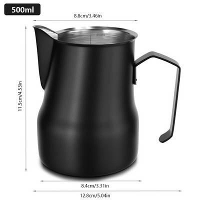 350/500 ml-es rozsdamentes acél tejhabosító csésze Espresso Pull Flower csésze belső mérleg mérőbögrével