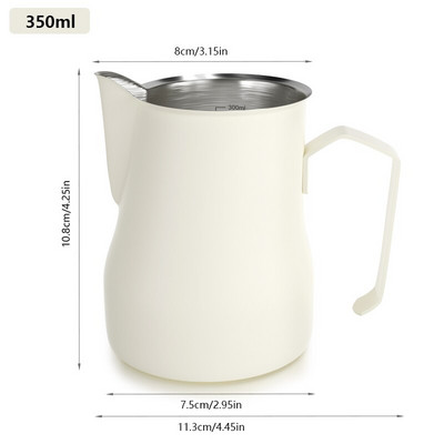 350/500 ml-es rozsdamentes acél tejhabosító csésze Espresso Pull Flower csésze belső mérleg mérőbögrével