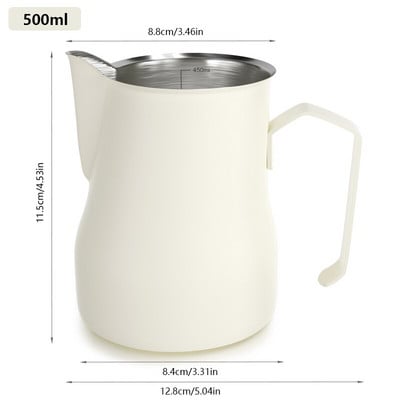 350/500 ml-es rozsdamentes acél tejhabosító csésze Espresso Pull Flower csésze belső mérleg mérőbögrével