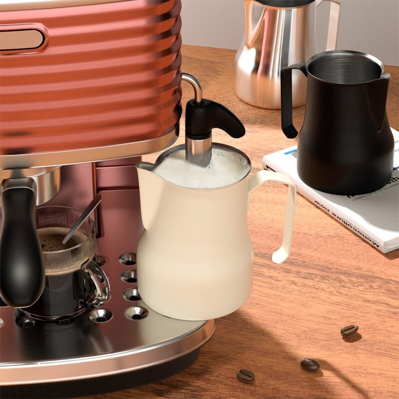 350/500 ml-es rozsdamentes acél tejhabosító csésze Espresso Pull Flower csésze belső mérleg mérőbögrével