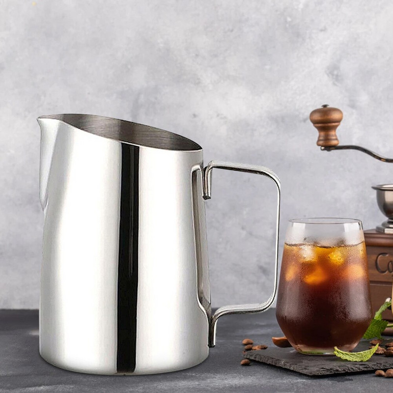 400 мл каничка за разпенване на мляко Чаша за разпенване на мляко от неръждаема стомана с дръжка за кафе Puccino Latte Art бариста кани на пара