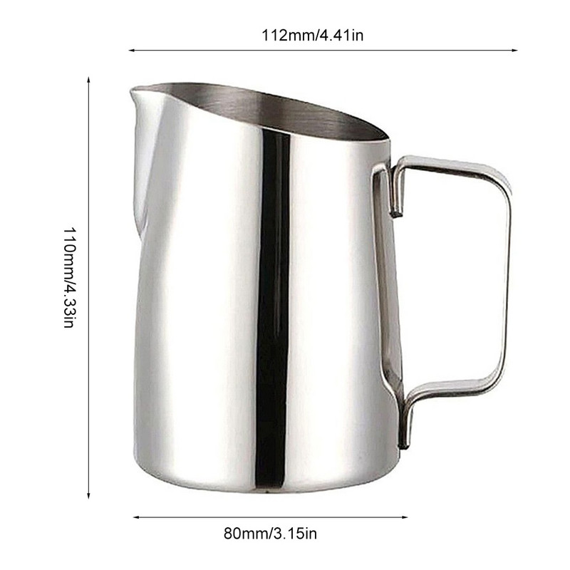 400 мл каничка за разпенване на мляко Чаша за разпенване на мляко от неръждаема стомана с дръжка за кафе Puccino Latte Art бариста кани на пара