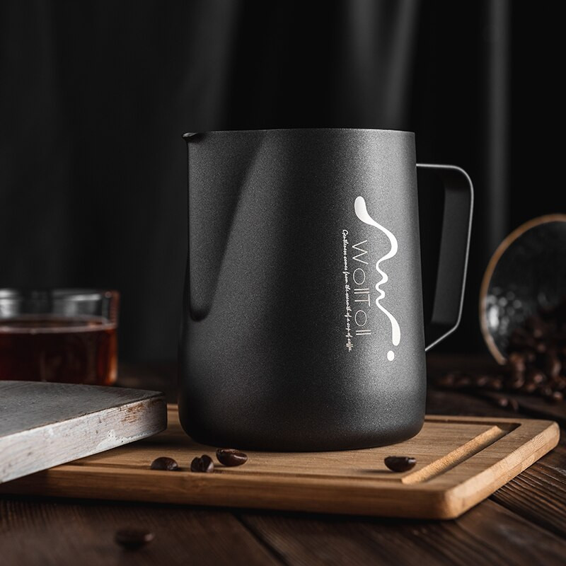 Tapadásmentes bevonatú tejhabosító kancsó, 350/600 ml rozsdamentes acél cappuccino eszpresszó gőzölő kancsó habosító csészék Tejkancsó