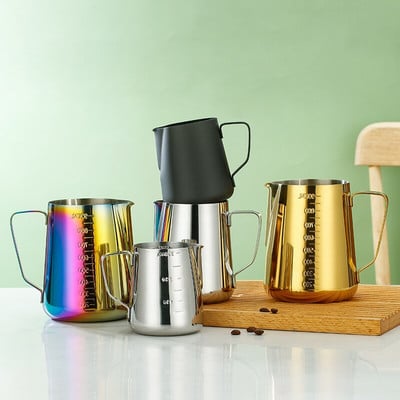 Kafijas latte piena putotājs krūze piena putotājs krūka nerūsējošā tērauda krūze espresso barista krūka piena katls kafijas piederumi