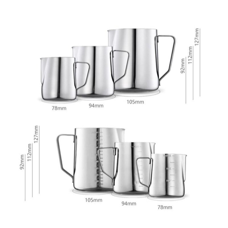 Kávékávé tejhabosító kancsó tejhabosító kancsó rozsdamentes acél kancsó eszpresszó Barista kancsó tejeskanna Kávétartozékok