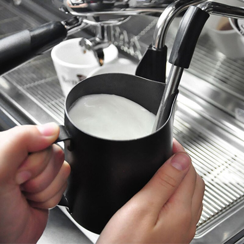 Tapadásmentes, rozsdamentes acél tejhabos kancsó Eszpresszó kávé Barista Craft Latte Art kancsó Hőmérsékletre mért tejkancsó
