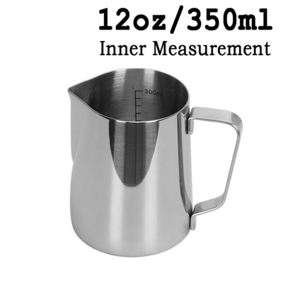 Rozsdamentes acél tejhabos kancsó Espresso tejeskancsó skálával Coffee Barista Latte habosító kancsó 600 ml tejhabos kancsó