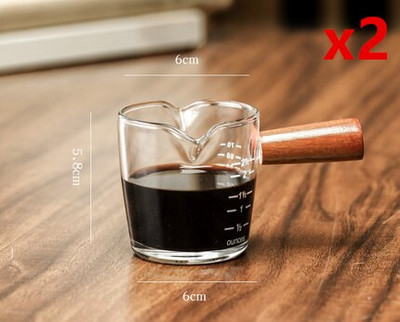 Mâner din lemn masiv Smântână pentru smântână Filtru de cafea cu dublă gură Borcan de lapte Borcan de sticlă termorezistentă Mini oală de extracție ESPRESSO