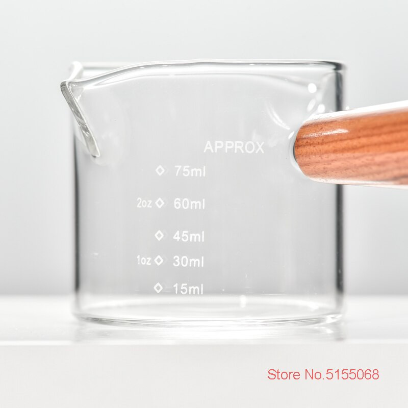 Mâner din lemn masiv Smântână pentru smântână Filtru de cafea cu dublă gură Borcan de lapte Borcan de sticlă termorezistentă Mini oală de extracție ESPRESSO