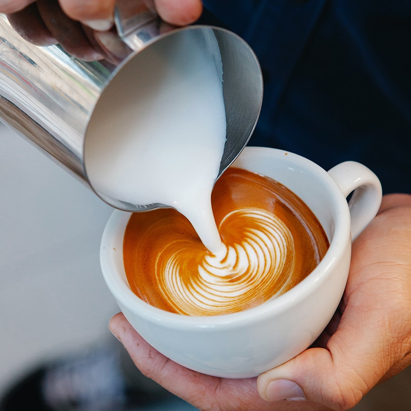 Tejkancsó habosító csésze rozsdamentes acél ezüst kávéfüzér tű törölköző tisztítószerkészlet Barista Craft latte cappuccino