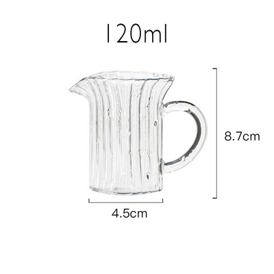 JINYOUJIA Mini cană de sticlă cutie de lapte pentru turnare cafea cremă sos ulcior barista artizanat cafea latte ulcioare pentru spumare lapte ulcior