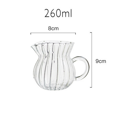 JINYOUJIA Mini cană de sticlă cutie de lapte pentru turnare cafea cremă sos ulcior barista artizanat cafea latte ulcioare pentru spumare lapte ulcior