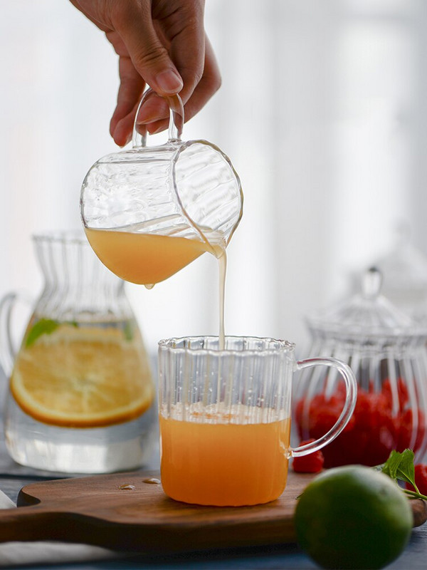 JINYOUJIA Mini cană de sticlă cutie de lapte pentru turnare cafea cremă sos ulcior barista artizanat cafea latte ulcioare pentru spumare lapte ulcior