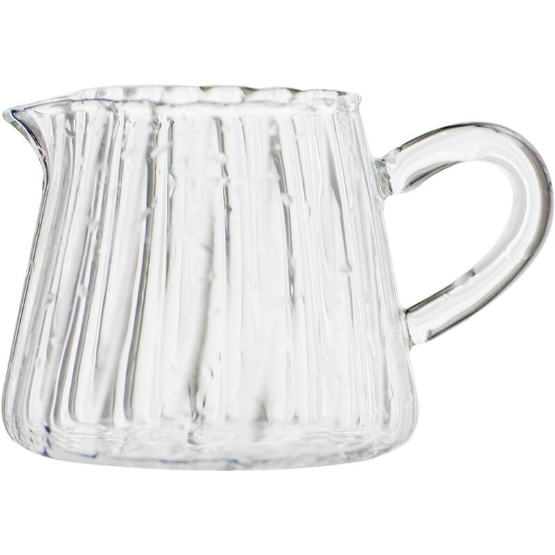 JINYOUJIA Mini cană de sticlă cutie de lapte pentru turnare cafea cremă sos ulcior barista artizanat cafea latte ulcioare pentru spumare lapte ulcior