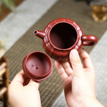 Yixing Purple Clay Pot Raw Mine Dahongpao Μοτίβο τενόντων Dezhong Οικιακή τσαγιέρα κινέζικο σετ τσαγιού Lovely Teapot Tea Infuser