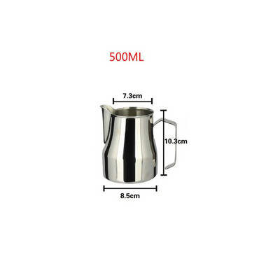 Rozsdamentes acél tejeskancsó eszpresszó csészék Kávéhabosító bögrék Olasz Latte Art Latte tejhabos kancsó kancsó csésze 350/500/750 ml