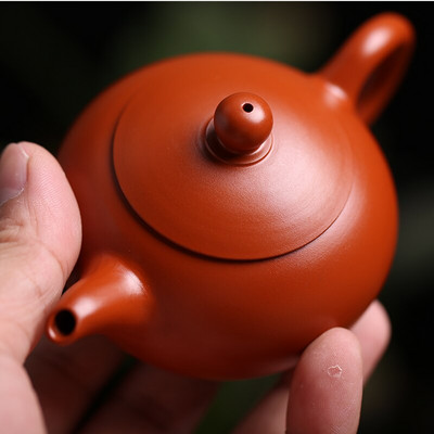 130 ml Chaozhou Zhang käsitsi valmistatud punasest mudast purpursest savist Zhuni teekann, mini Kung fu teekomplekt Väikeste pitseeritud kaunitaride veekann