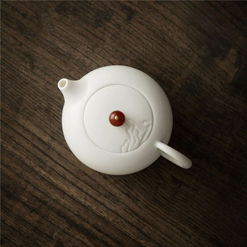 190ML Τσαγιέρα από πορσελάνη από λευκό νεφρίτη Dehua Mitton Fat Jade Κεραμικό τσαγιέρα Master Xishi Pots Kung Fu Single Pots Teaware Δώρο