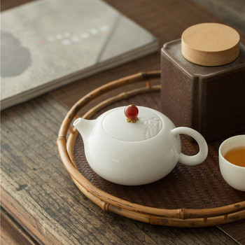 190ML Τσαγιέρα από πορσελάνη από λευκό νεφρίτη Dehua Mitton Fat Jade Κεραμικό τσαγιέρα Master Xishi Pots Kung Fu Single Pots Teaware Δώρο