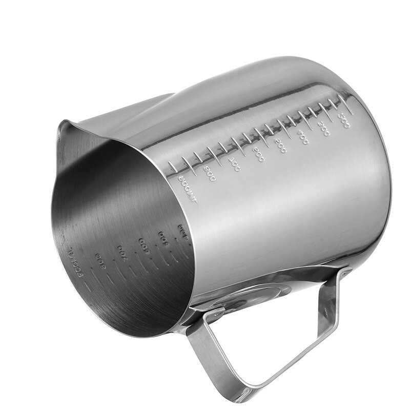 Cană pentru spumare a laptelui din oțel inoxidabil, ceașcă de cafea espresso cu lapte cu ulcior de cappuccino gradat.