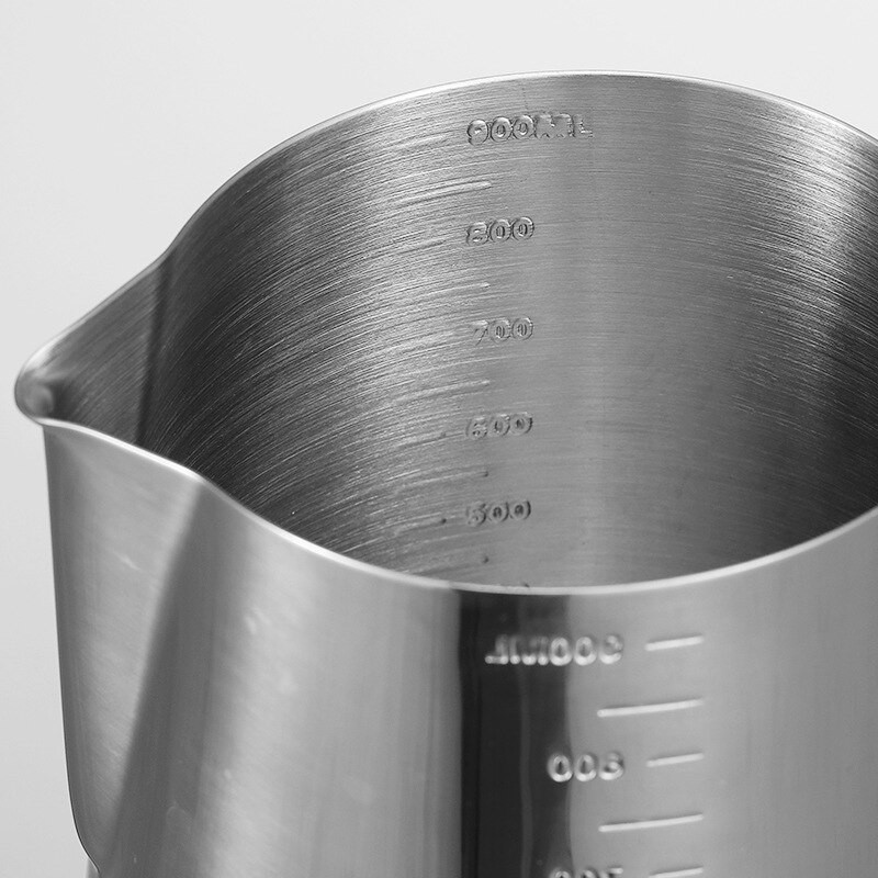 Cană pentru spumare a laptelui din oțel inoxidabil, ceașcă de cafea espresso cu lapte cu ulcior de cappuccino gradat.