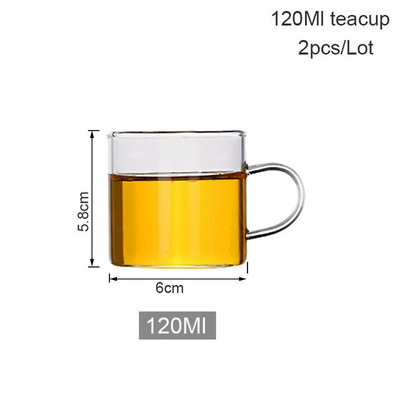 Átlátszó üveg teáscsésze készletek Hőálló, négyzet alakú üveg teáskanna teainfúzióval Puer Oolong teáskannák Vízforraló Irodai teáscsésze