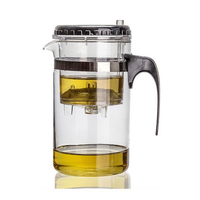 Arbatos puodai karščiui atsparus stiklinis arbatos infuzinis arbatos indas Kung Fu arbatos gėlė arbatinukas arbatos rinkinys virdulys su mygtuko paspaudimu kavos butelis 500 ml